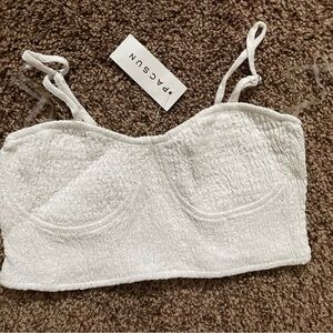PacSun White Textured Crop Top